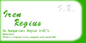 iren regius business card